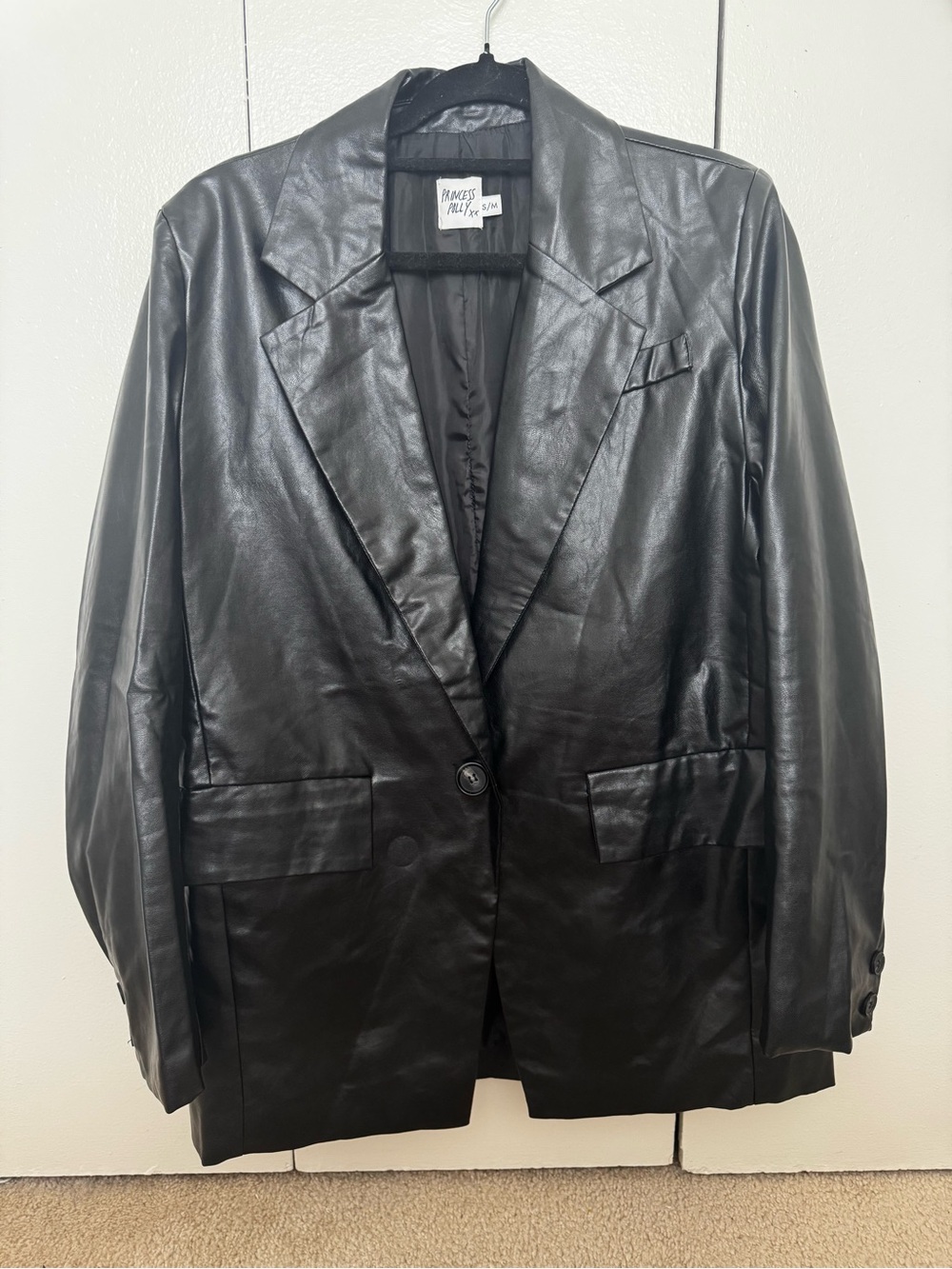 Princess Polly Faux Leather Blazer